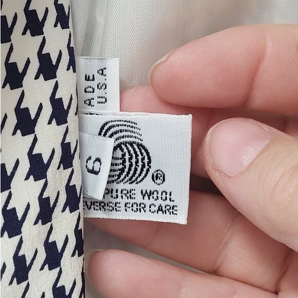 David Hayes‎ Vintage 60s Houndstooth 4 Piece Pleated Maxi Skirt set Outfit Suit - Picture 12 of 16